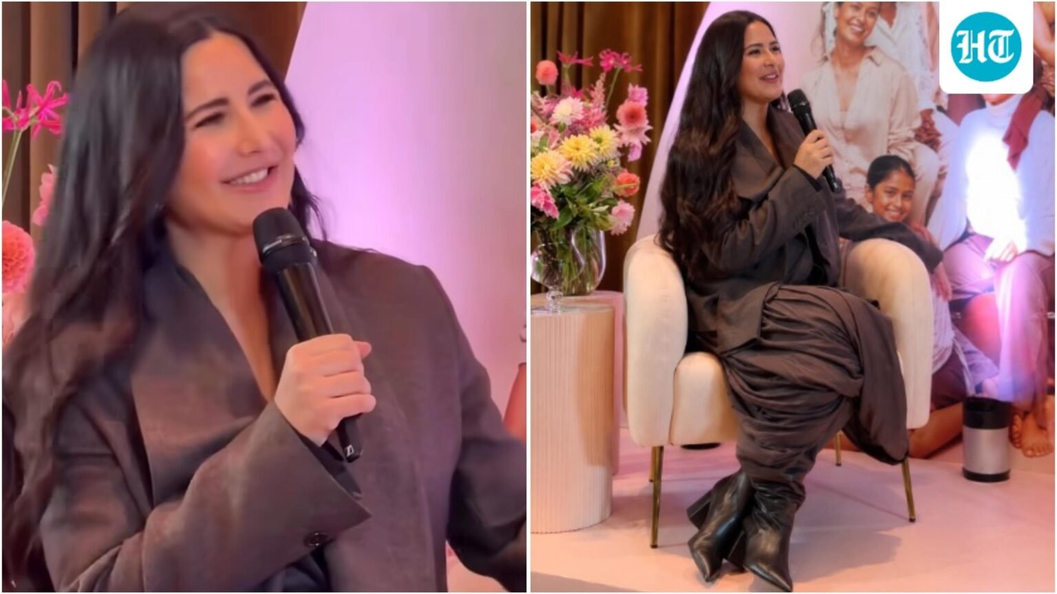 Katrina Kaif brings boss babe energy to London in oversized brown pantsuit with dhoti style draped trousers to celebrate Kay Beauty’s UK anniversary