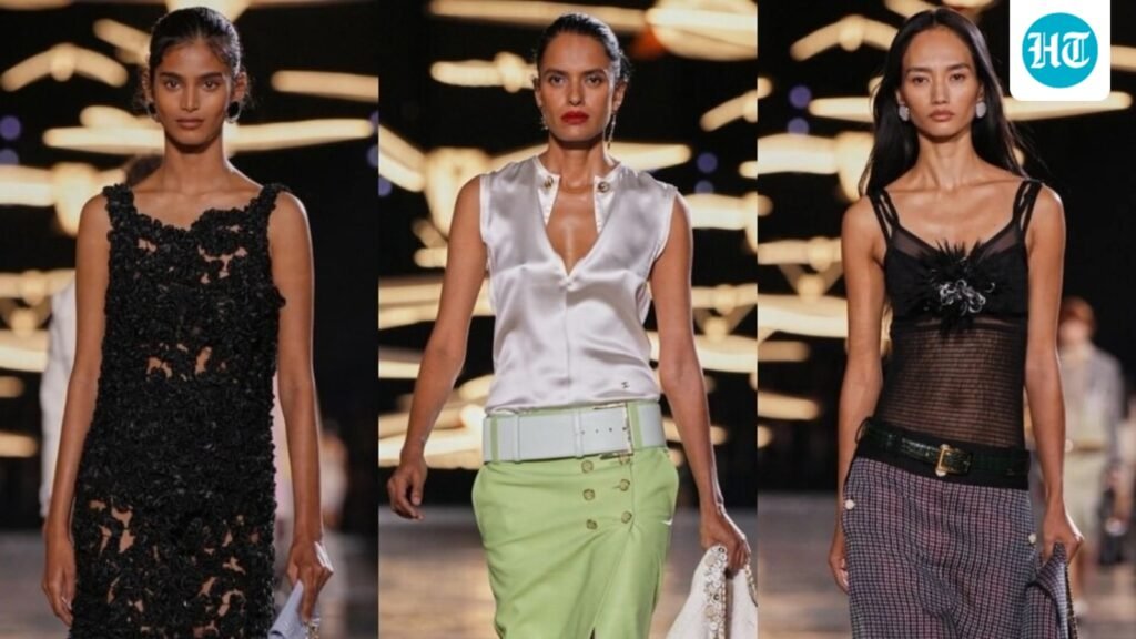 Supermodels Bhavitha Mandava, Lakshmi Menon and Mona Bhujel represent India as they walk for Matthieu Blazy’s Chanel show in Paris