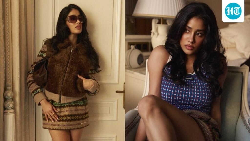 Janhvi Kapoor brings her star power to Paris Fashion Week as she embraces fall in a stylish look for Miu Miu showcase